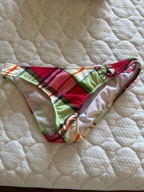 Roxy Colorful Plaid Bikini Bottom Size Medium NWOT